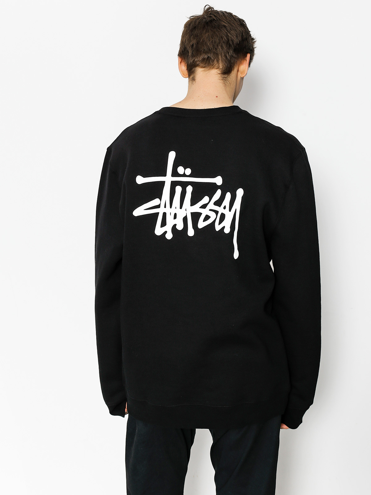 Mikina Stussy Basic Crew (black)