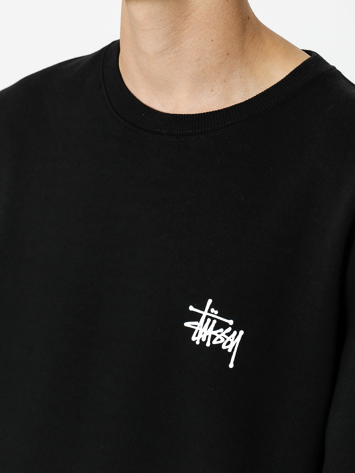Mikina Stussy Basic Crew (black)