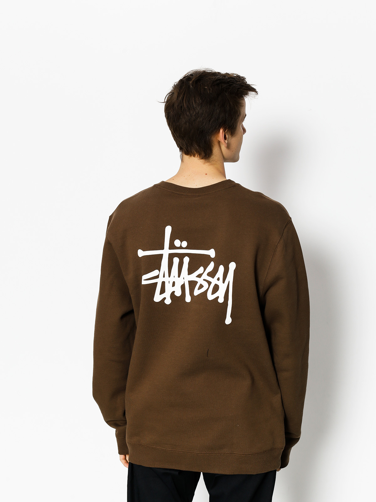 Mikina Stussy Basic Crew (chocolate)