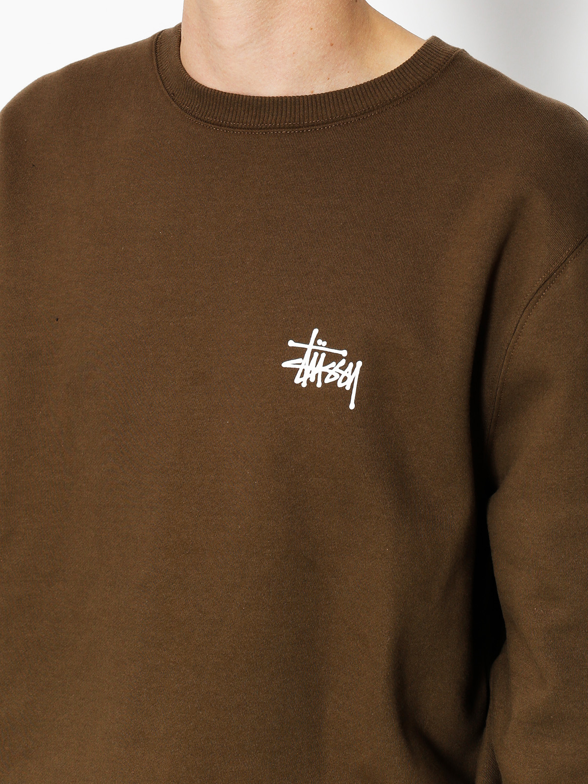 Mikina Stussy Basic Crew (chocolate)