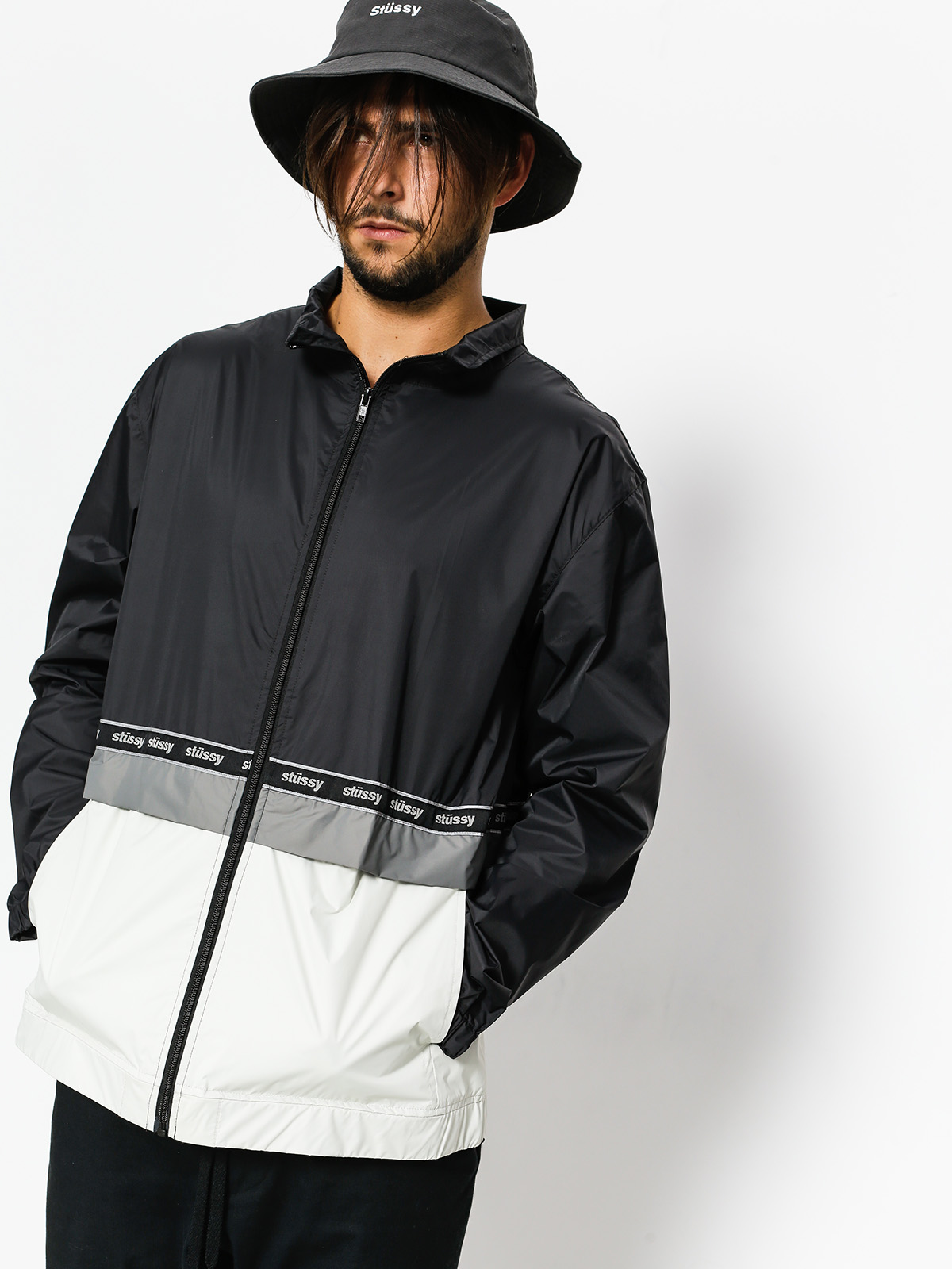 Bunda Stussy Nylon Warm Up Jacket (black)