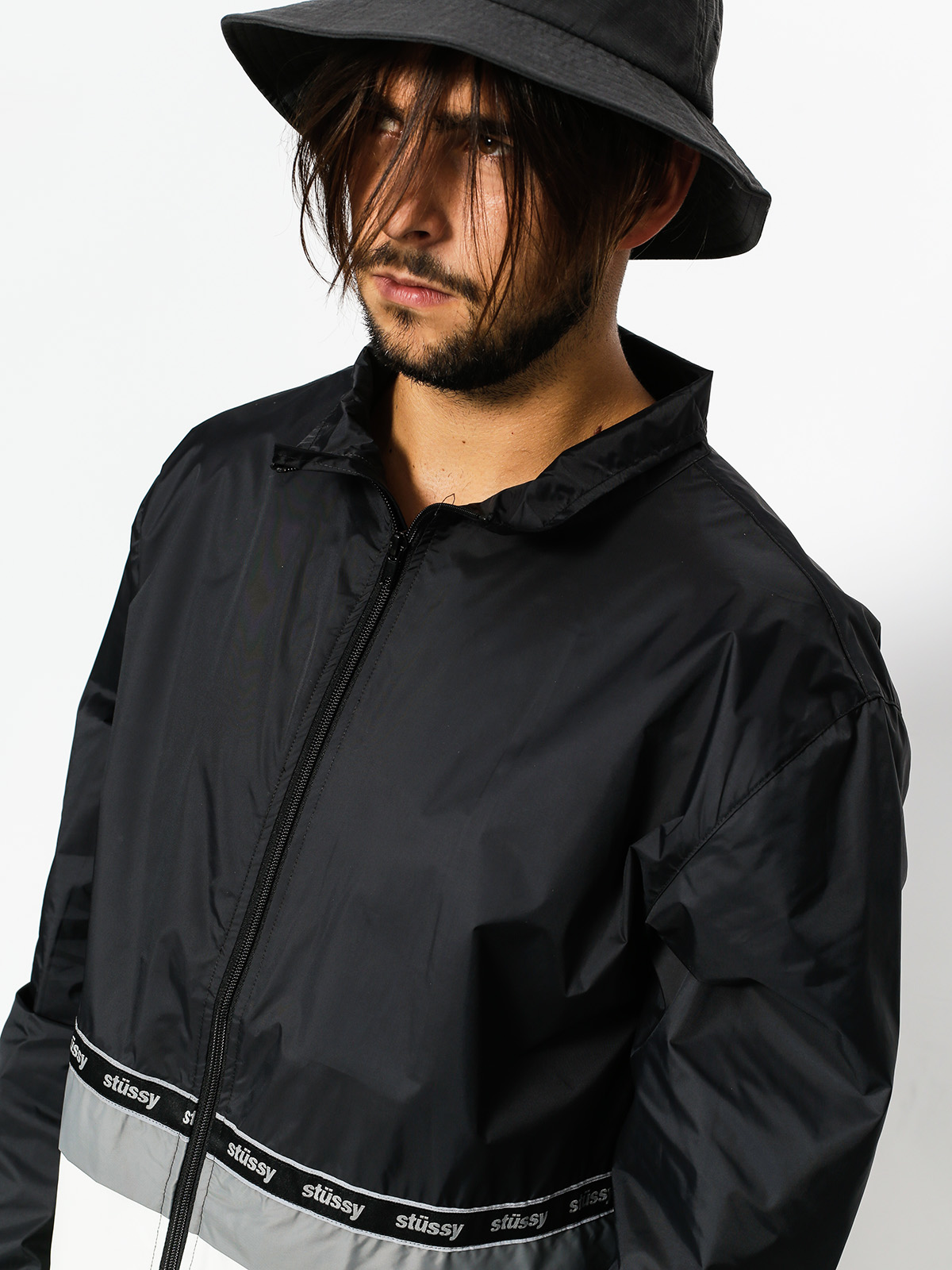 Bunda Stussy Nylon Warm Up Jacket (black)