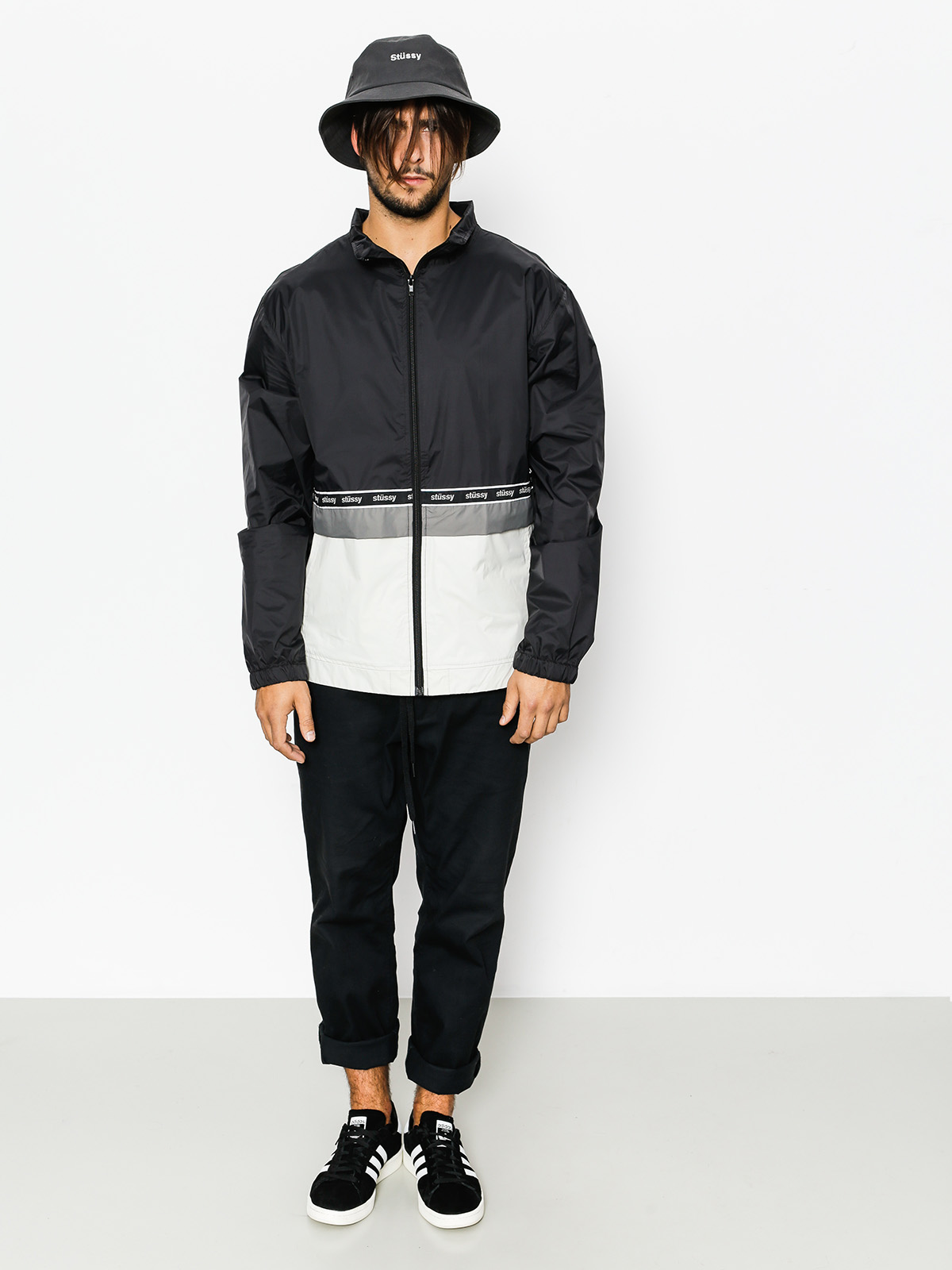 Bunda Stussy Nylon Warm Up Jacket (black)