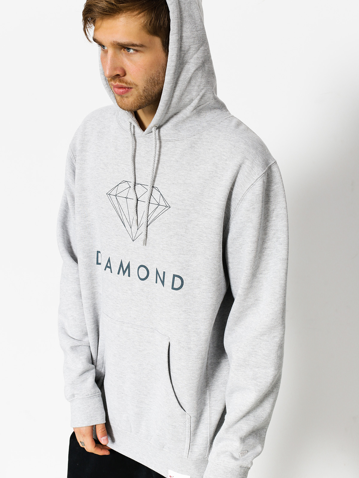 Mikina s kapucí Diamond Supply Co. Futura Sign HD (heather grey)