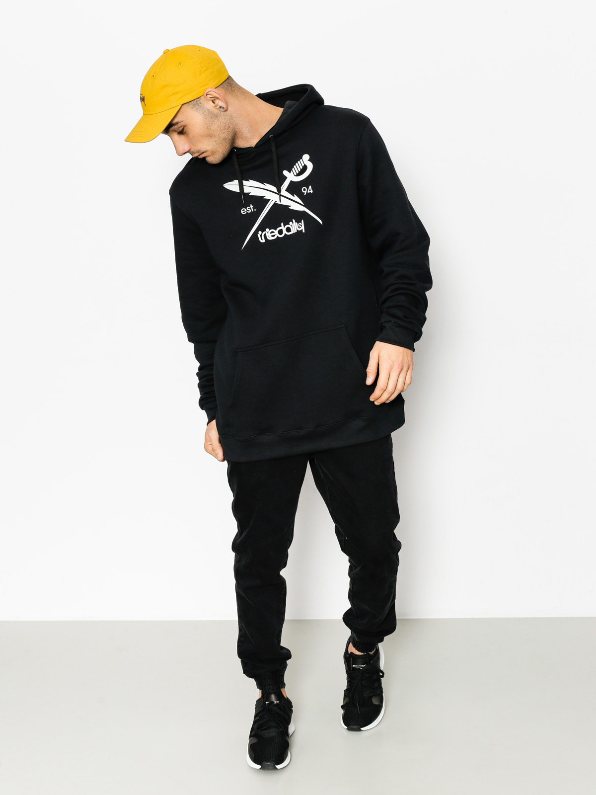 Iriedaily Mikina s kapucí Daily Flag HD (black)