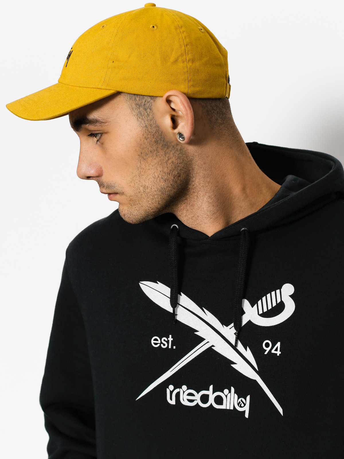 Iriedaily Mikina s kapucí Daily Flag HD (black)