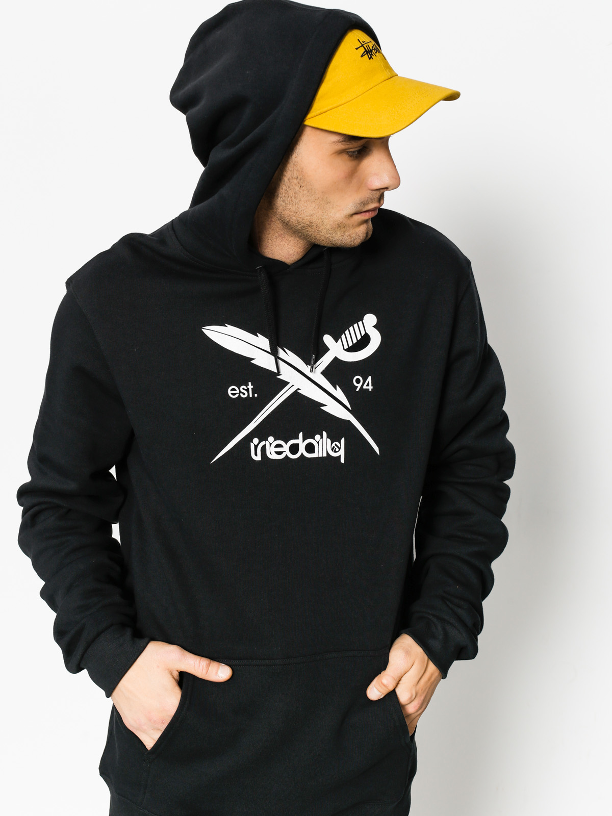 Iriedaily Mikina s kapucí Daily Flag HD (black)