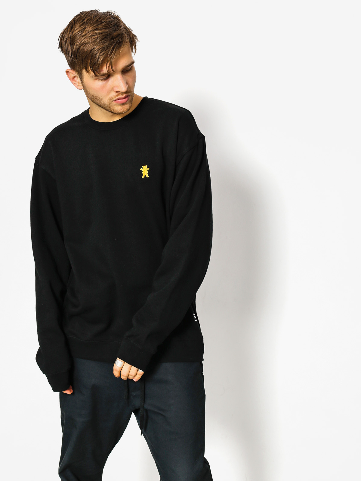 Mikina Grizzly Griptape Og Bear Embroidered Crewneck (black)