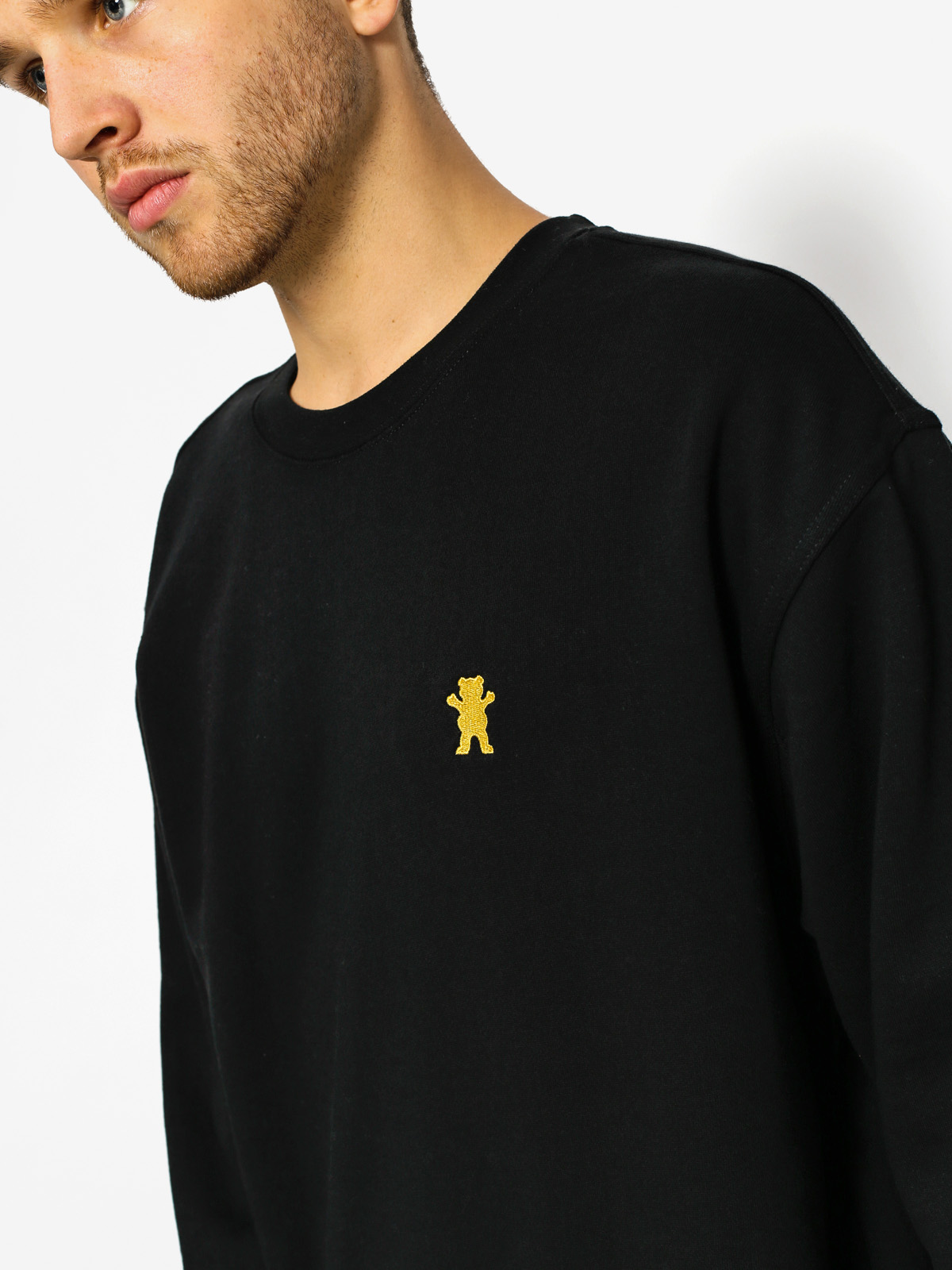 Mikina Grizzly Griptape Og Bear Embroidered Crewneck (black)