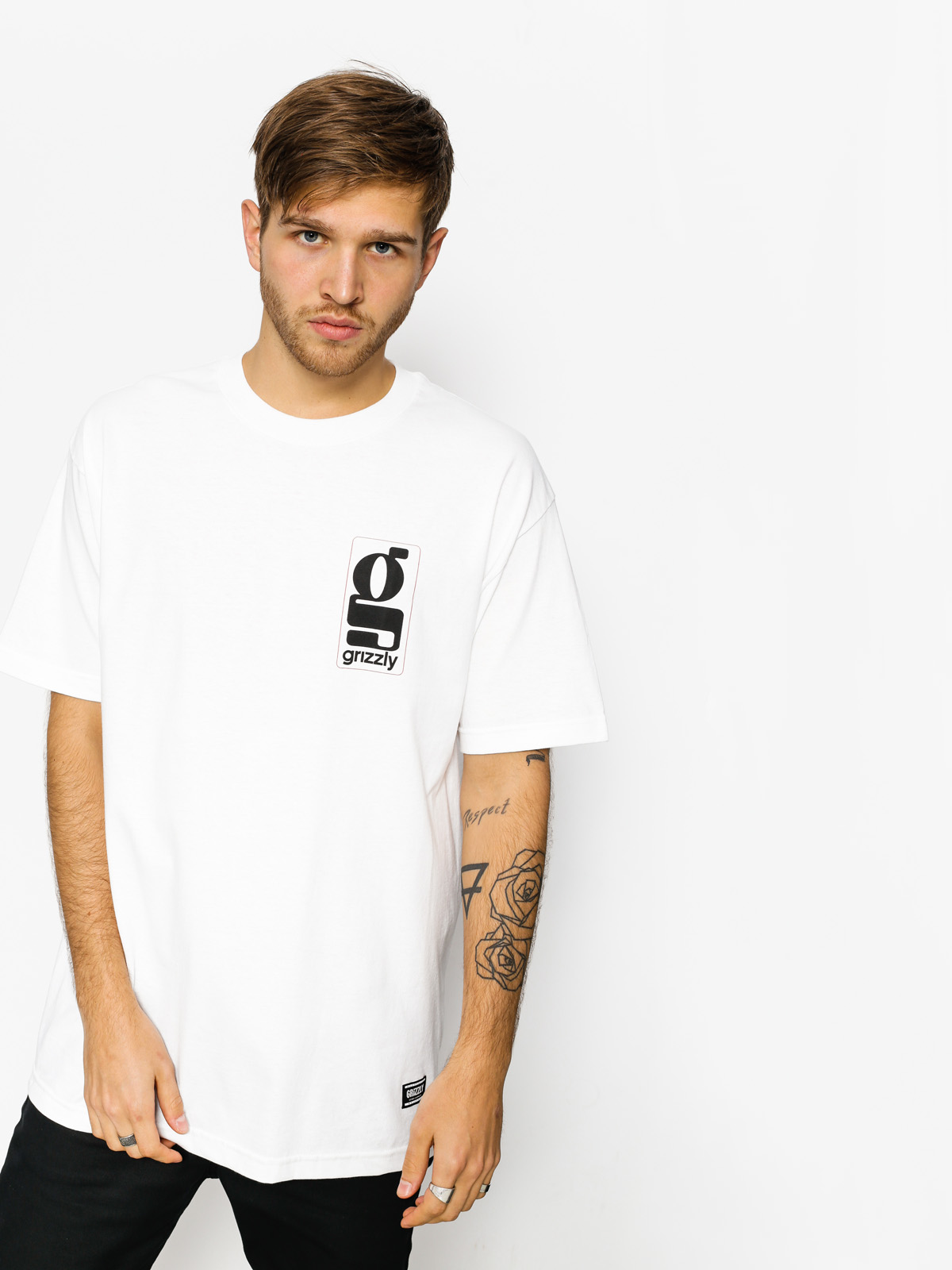 Tričko Grizzly Griptape Gentlemans (white)