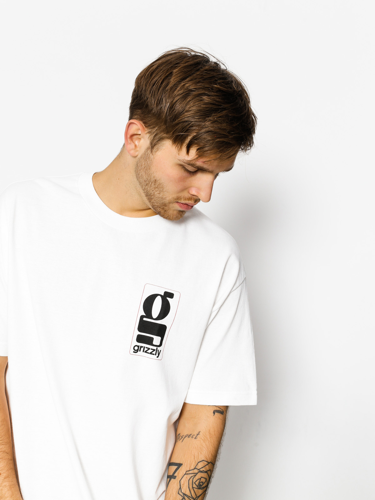 Tričko Grizzly Griptape Gentlemans (white)