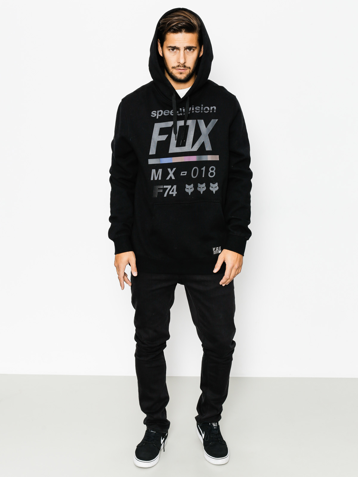 Mikina s kapucí Fox District 3 HD (blk)