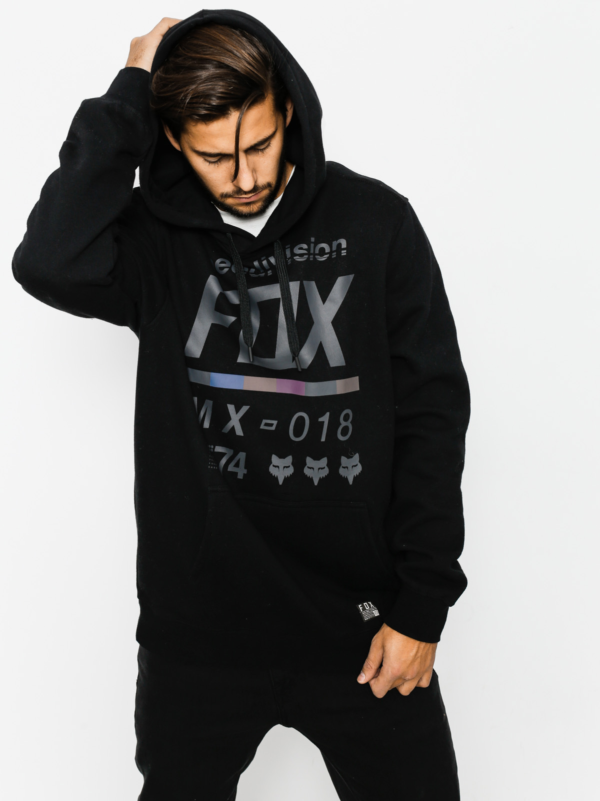 Mikina s kapucí Fox District 3 HD (blk)