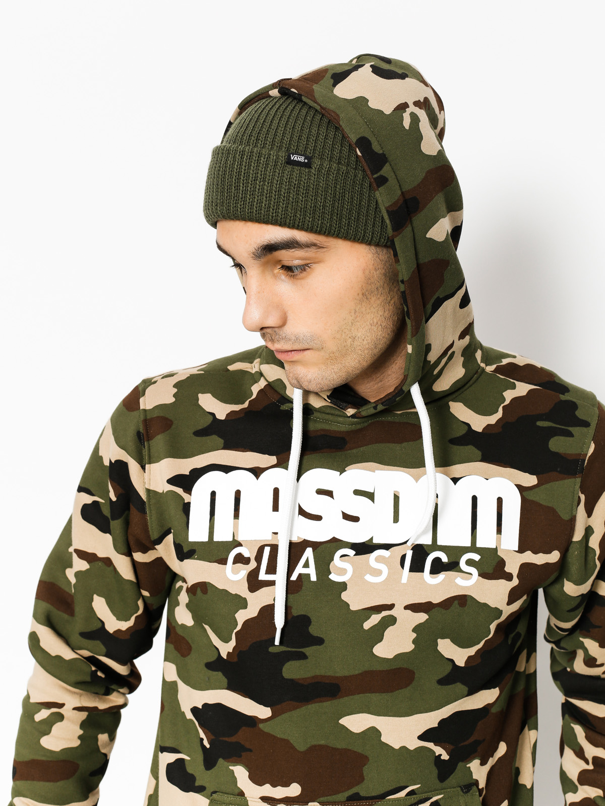 Mikina s kapucí MassDnm Classics HD (woodland camo)