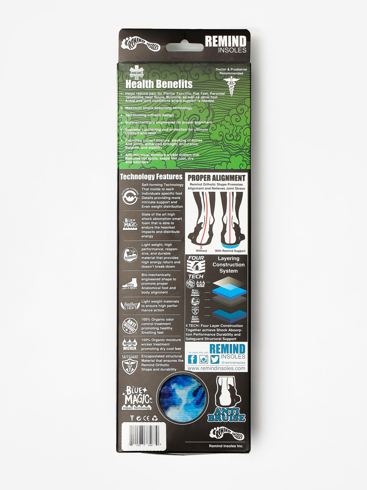 Remind Insoles Pozostałe Wkładki Medic (t rice)