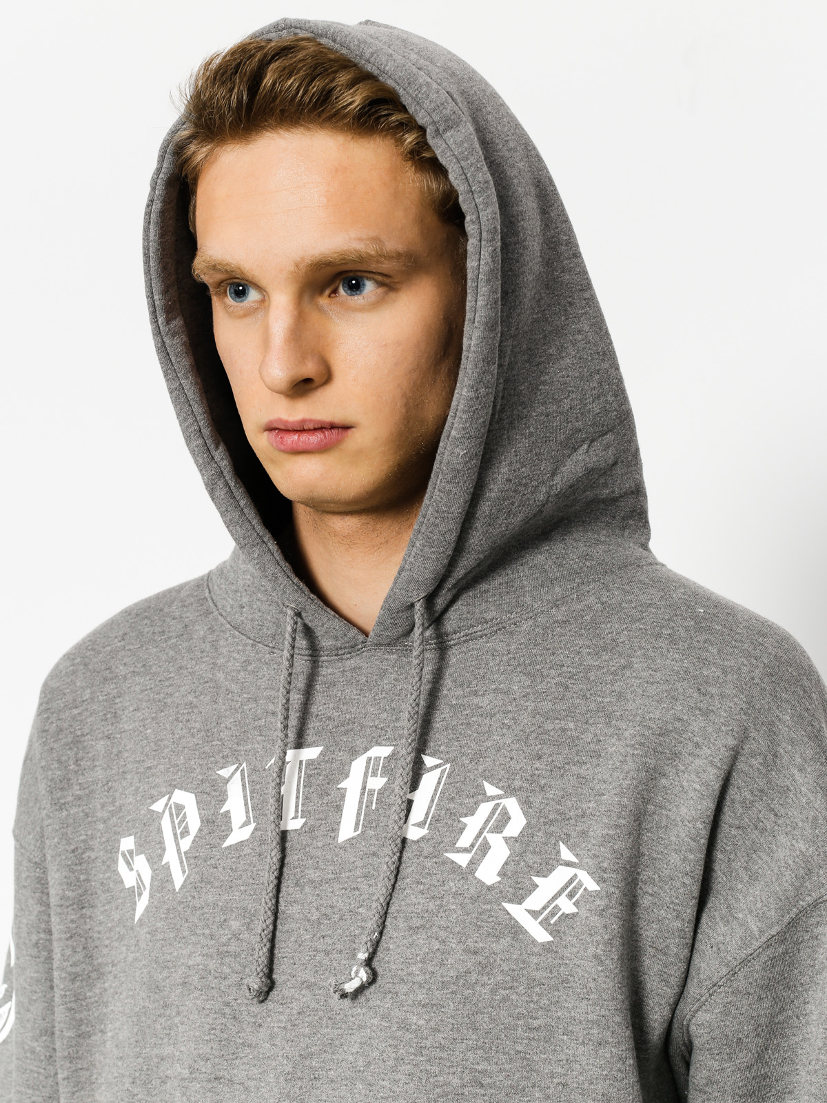 Mikina s kapucí Spitfire Old E HD (grey heather/white)