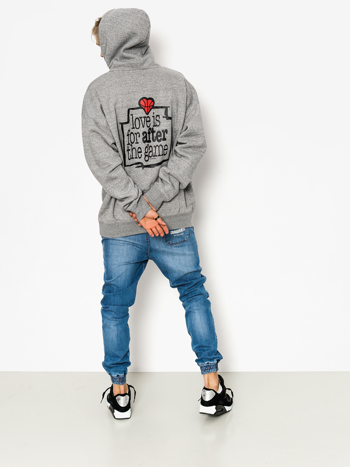 K1x Mikina s kapucí Love Is For After HD (grey heather)
