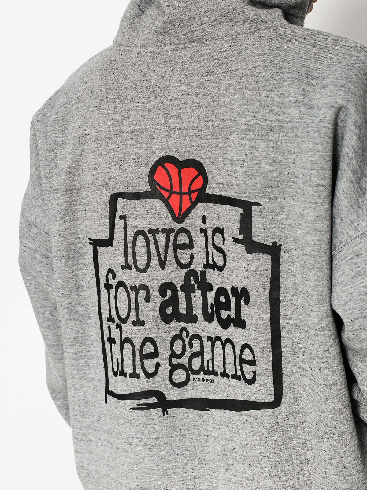 K1x Mikina s kapucí Love Is For After HD (grey heather)