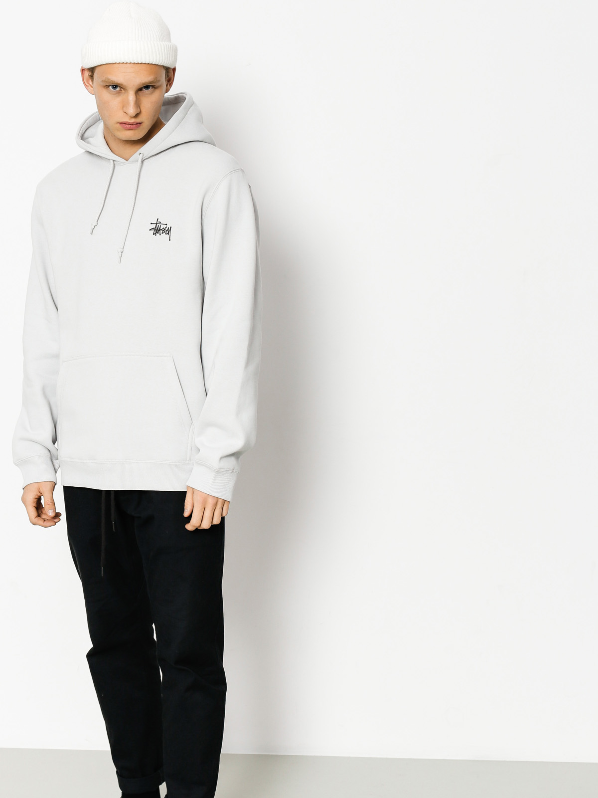 Stussy Mikina s kapucí Basic HD (fog)