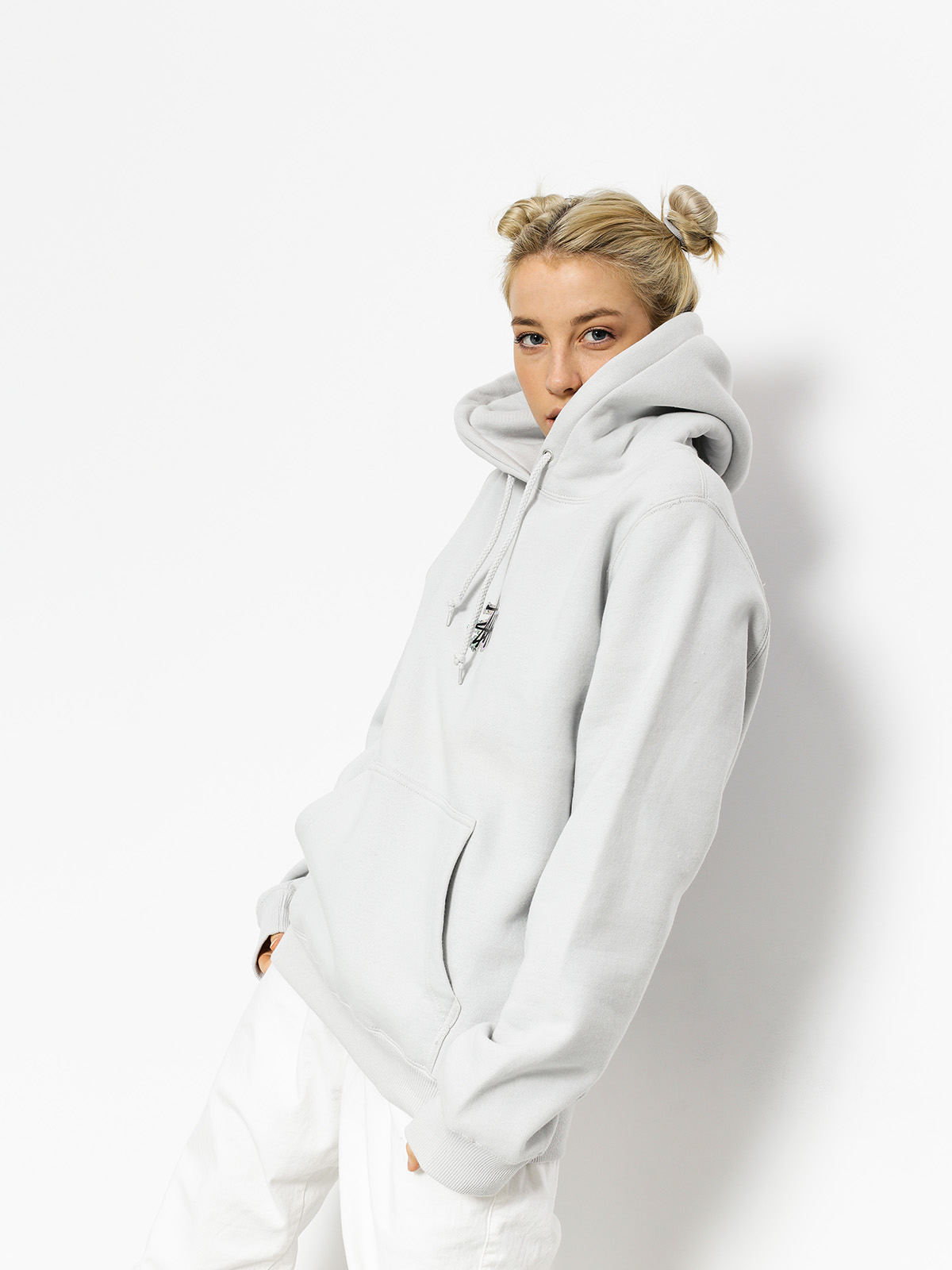 Mikina s kapucí Stussy Prism Logo HD Wmn (fog)