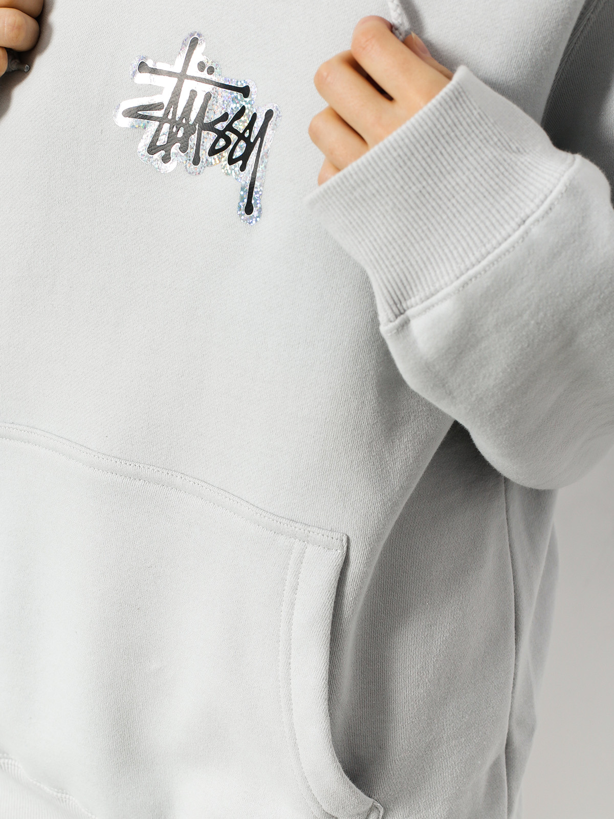 Mikina s kapucí Stussy Prism Logo HD Wmn (fog)