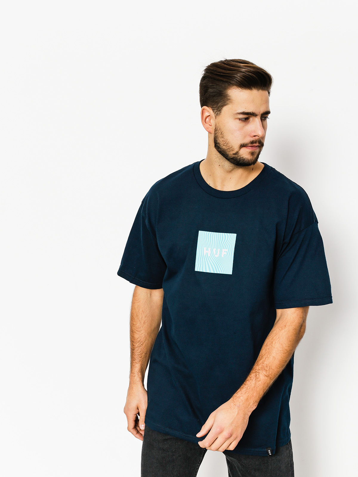 Tričko HUF Optical Wave Logo (navy)