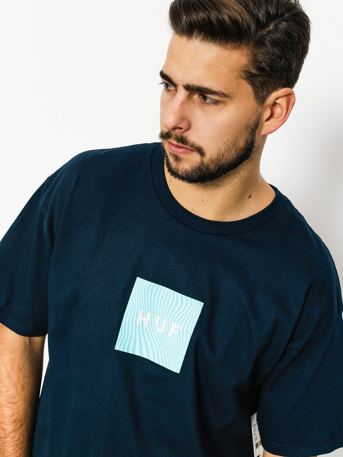 Tričko HUF Optical Wave Logo (navy)