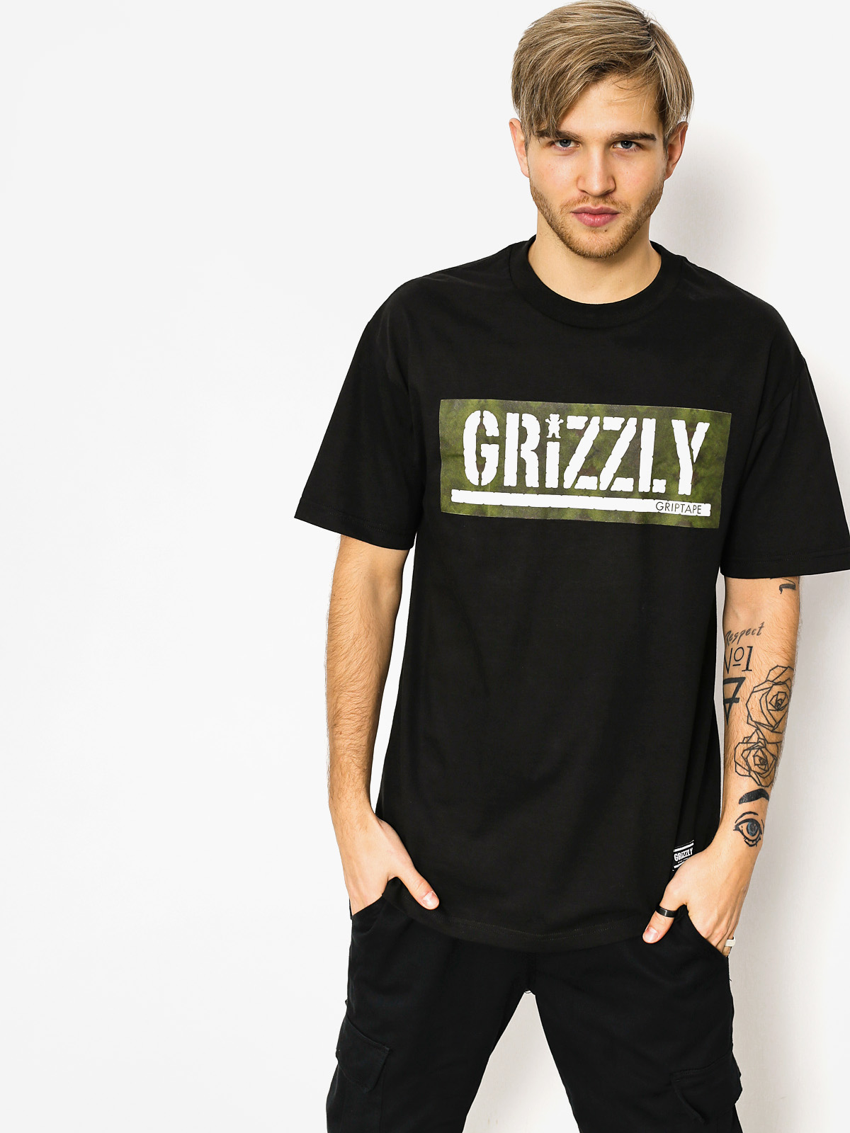 Grizzly Griptape Tričko Forester Stamp (black)
