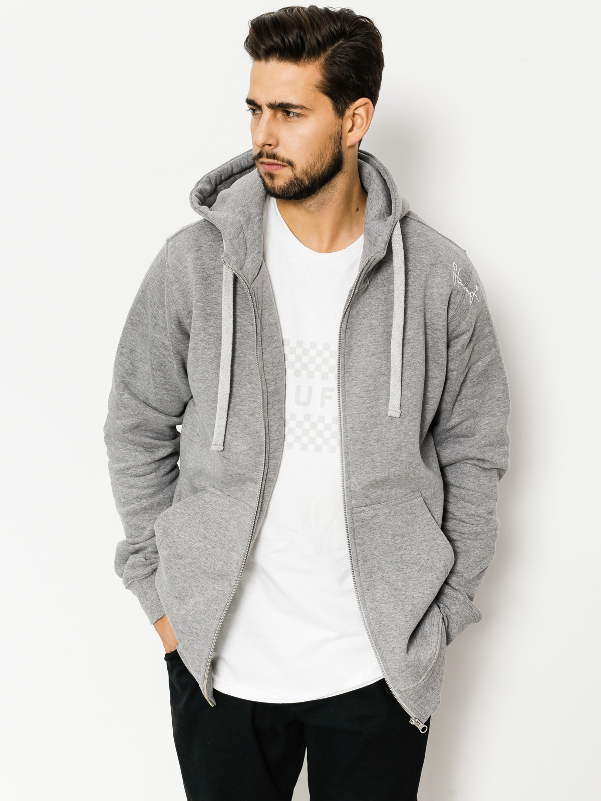 Mikina s kapucí Stoprocent Bms Base ZHD (melange)