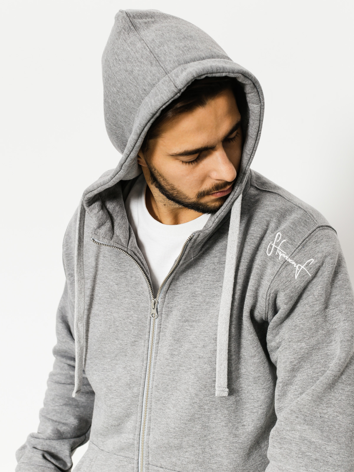 Mikina s kapucí Stoprocent Bms Base ZHD (melange)