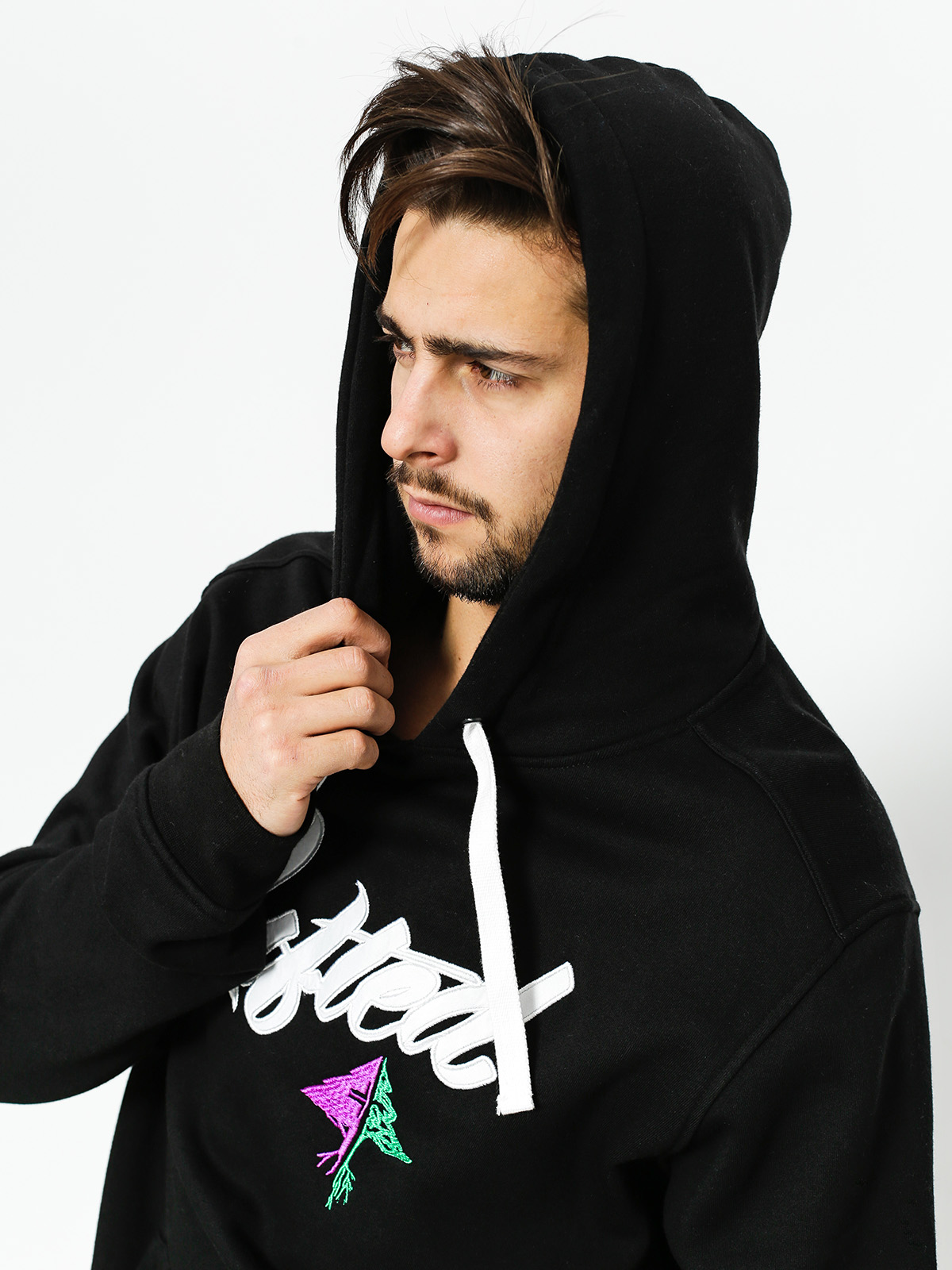 LRG Mikina s kapucí Lifted Scrpt HD (black)