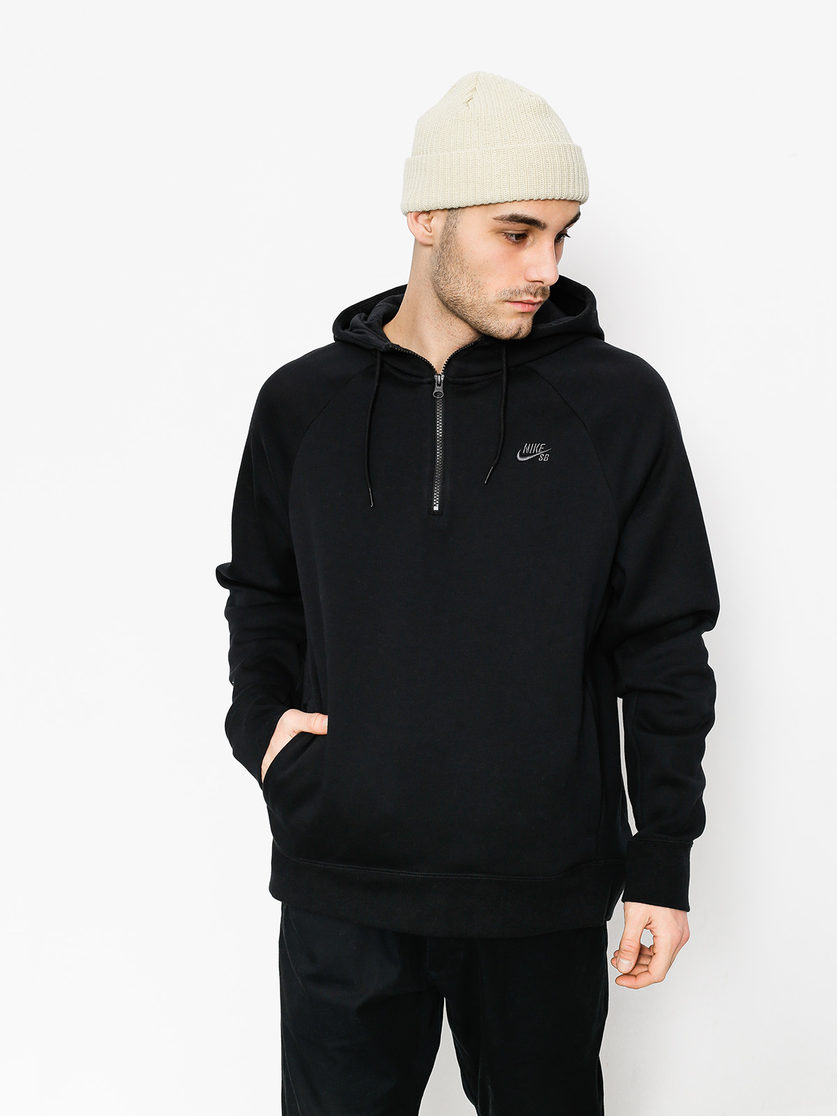 Mikina s kapucí Nike SB Hoodie Icon Hz HD (black/dark grey)