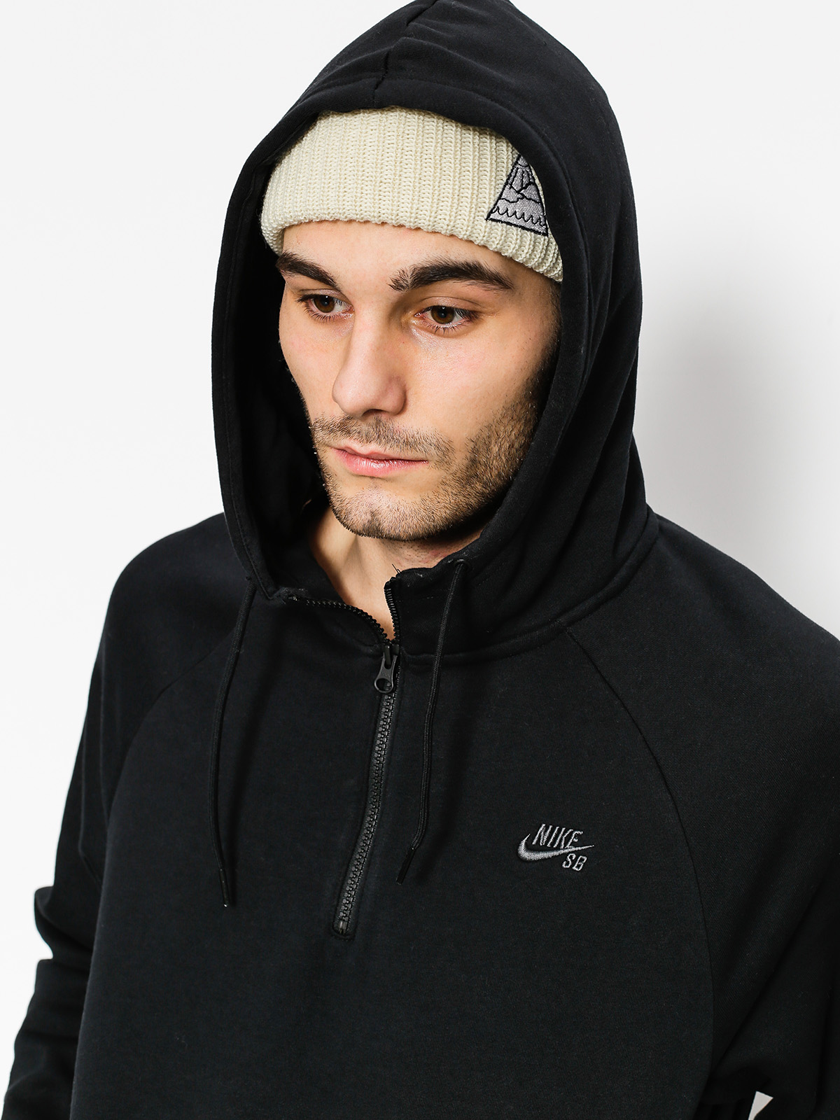 Mikina s kapucí Nike SB Hoodie Icon Hz HD (black/dark grey)