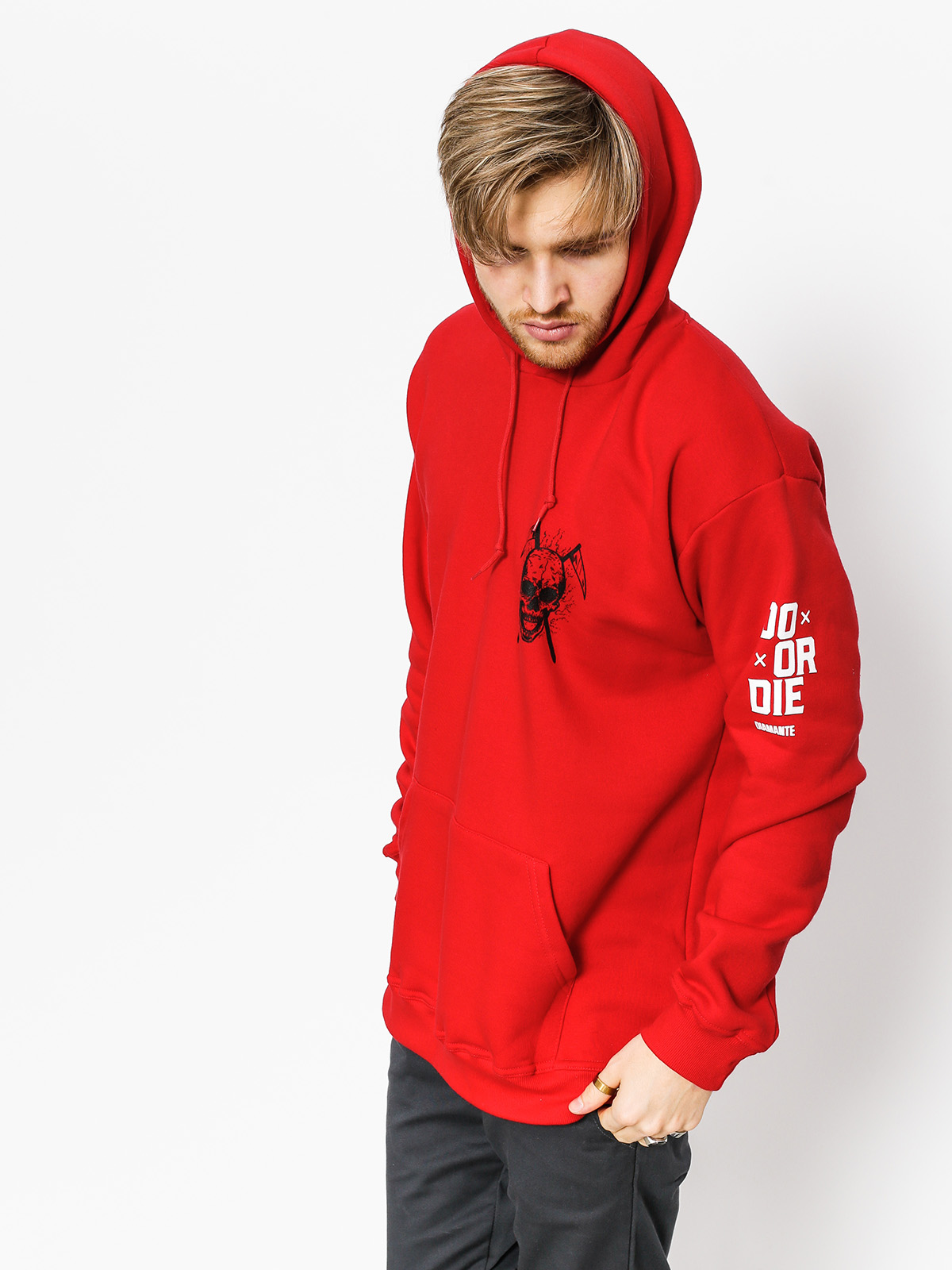 Mikina s kapucí Diamante Wear Don’t Die HD (red)