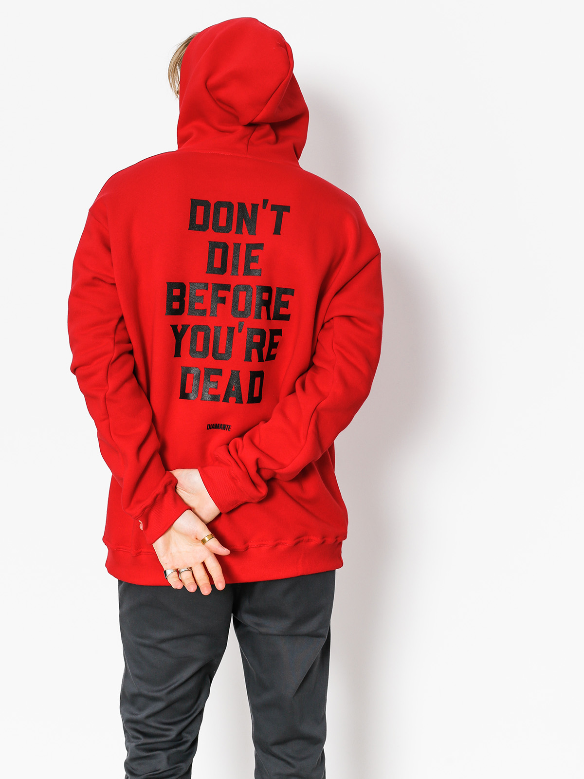 Mikina s kapucí Diamante Wear Don’t Die HD (red)