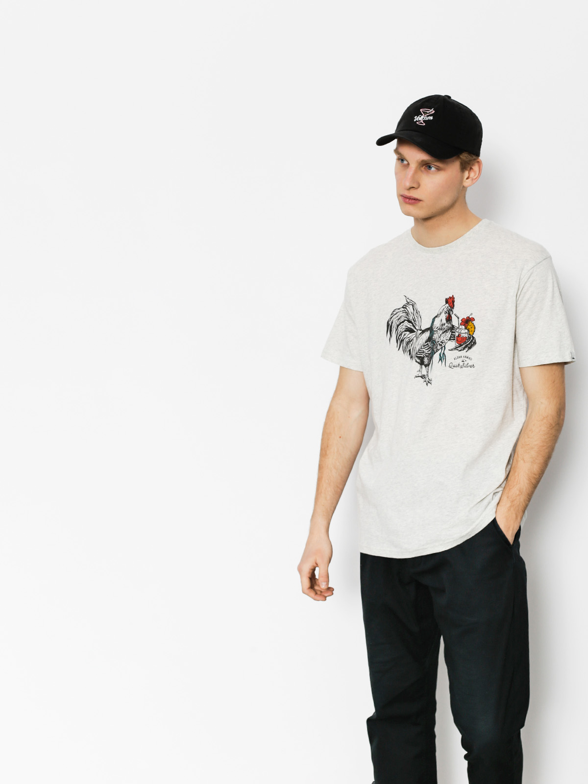 Tričko Quiksilver Rooster Vibe (snow white heather)