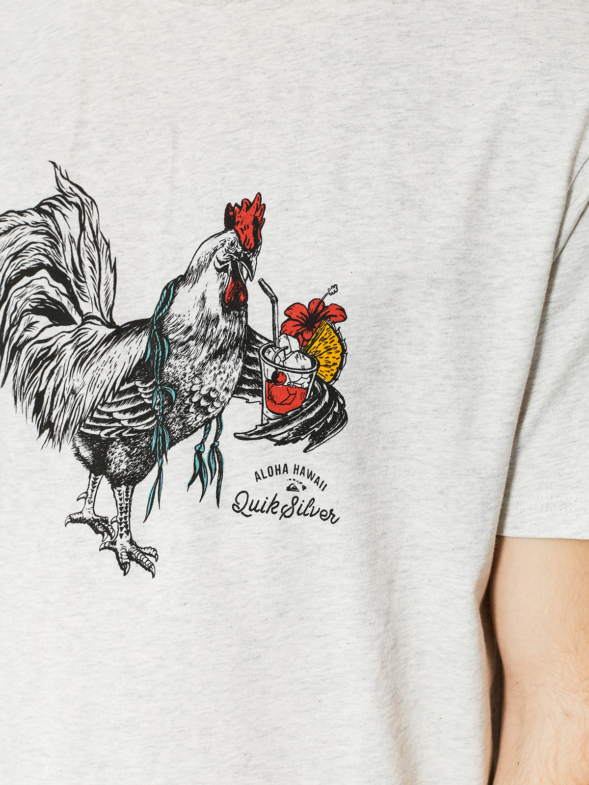 Tričko Quiksilver Rooster Vibe (snow white heather)