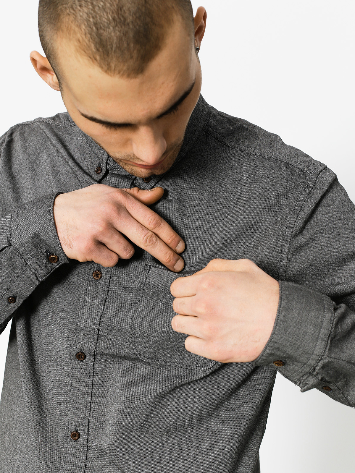 Košile Quiksilver The Stringer (dark grey heather)