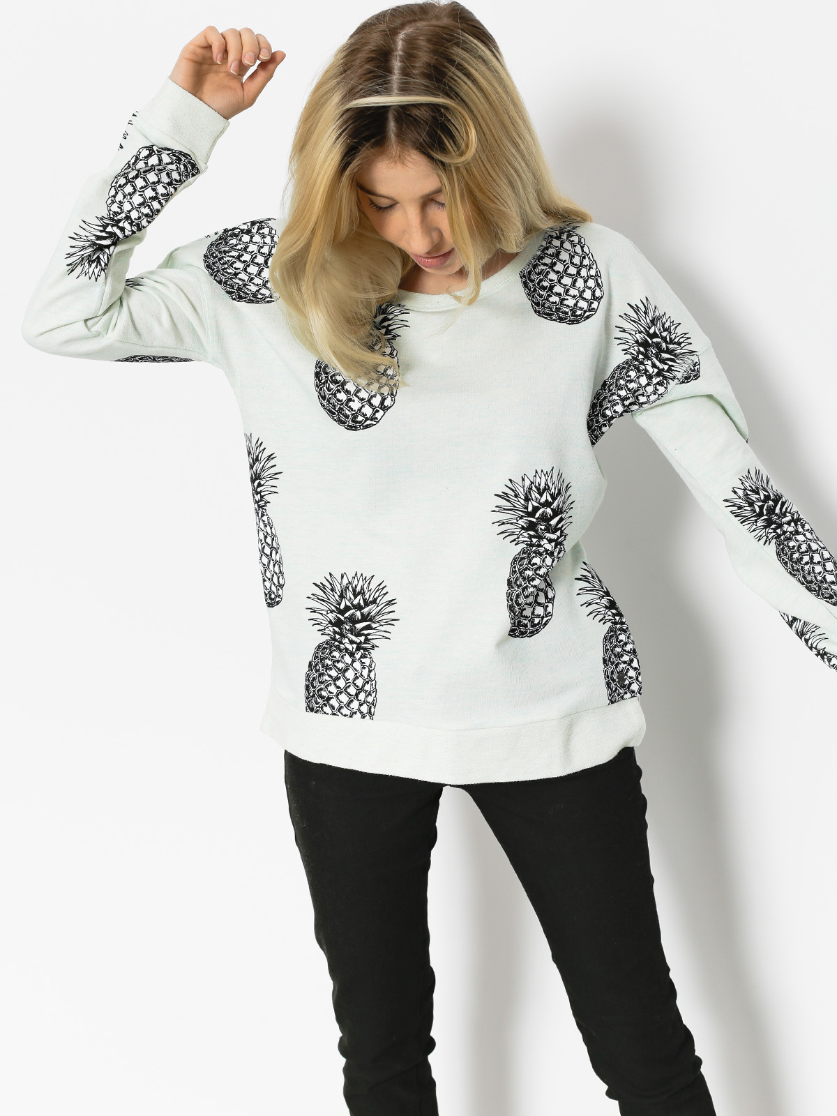 Mikina Roxy Puerto Adventure Wmn (blue light big pineapple)