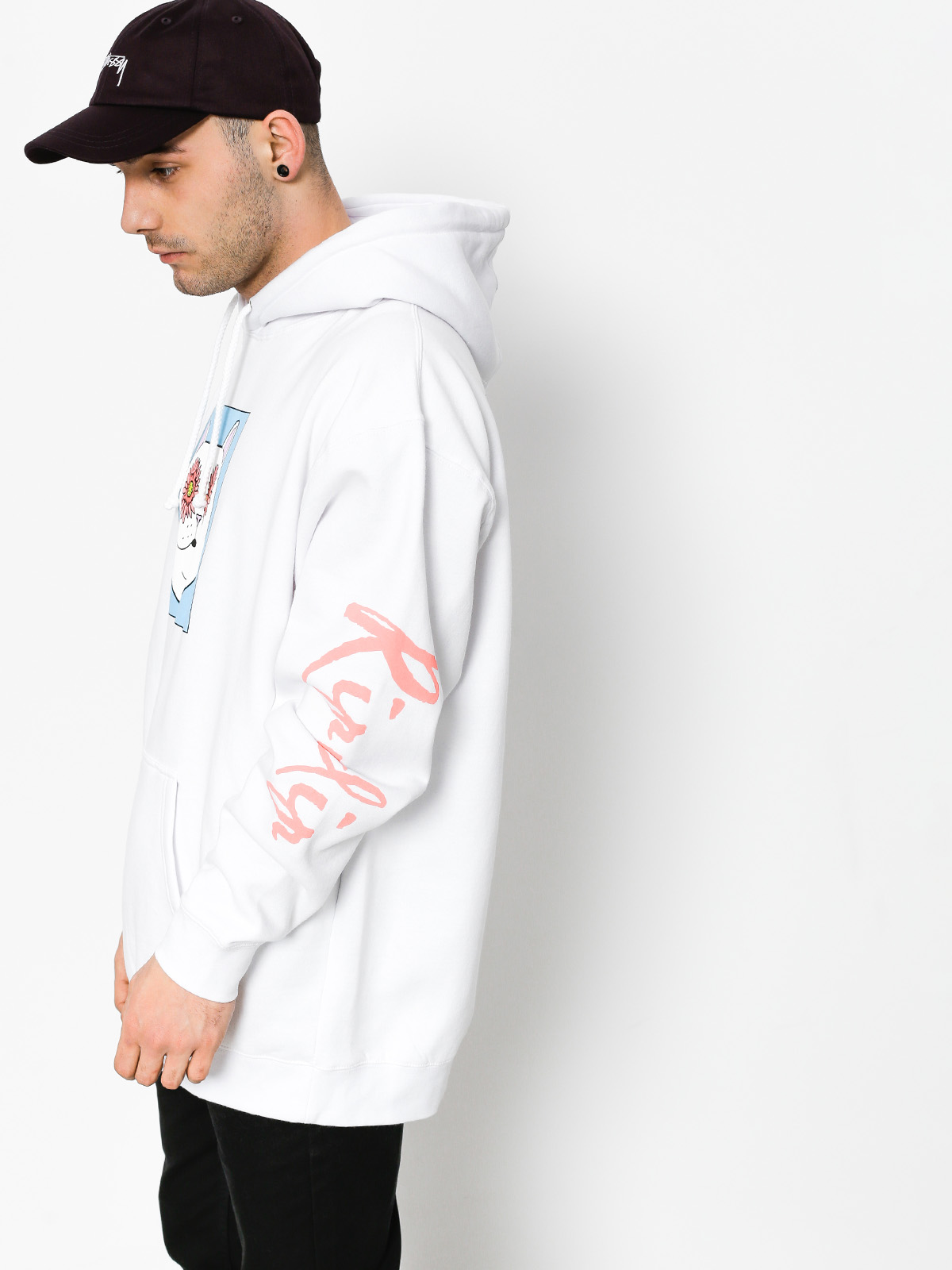 Mikina s kapucí RipNDip Flower Eyes HD (white)