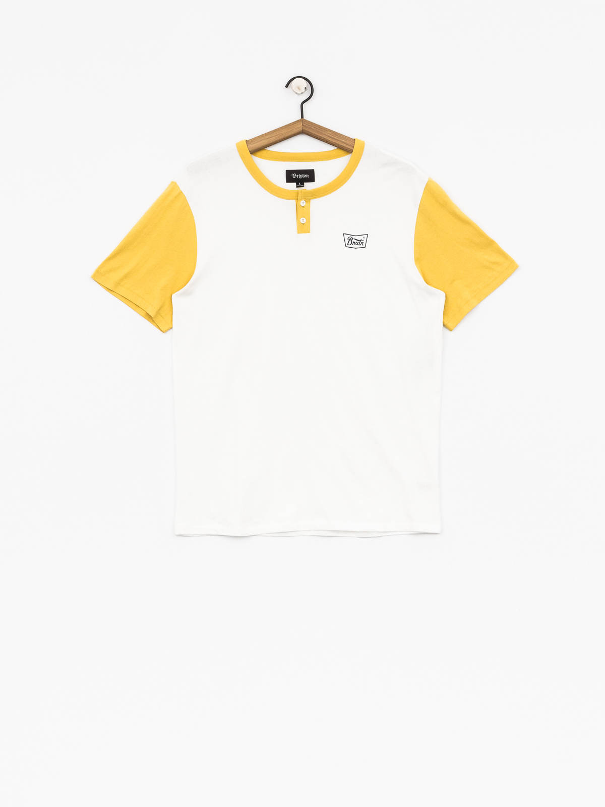 Tričko Brixton Stith Henley (off white/washed yellow)