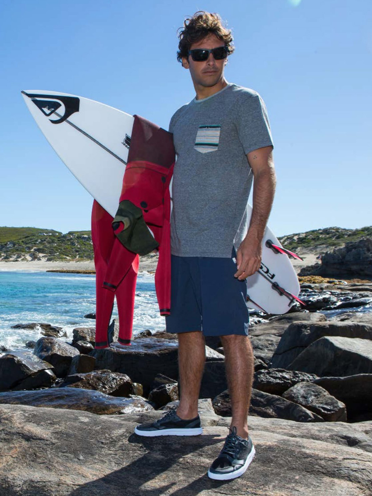 Sluneční brýle Quiksilver Hideout Plz (matte black/green p)