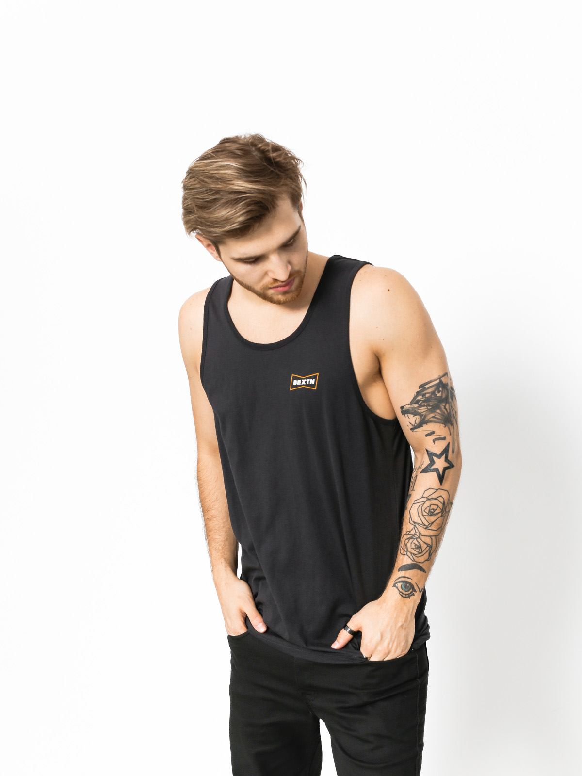 Tričko Brixton Missouri (washed black)