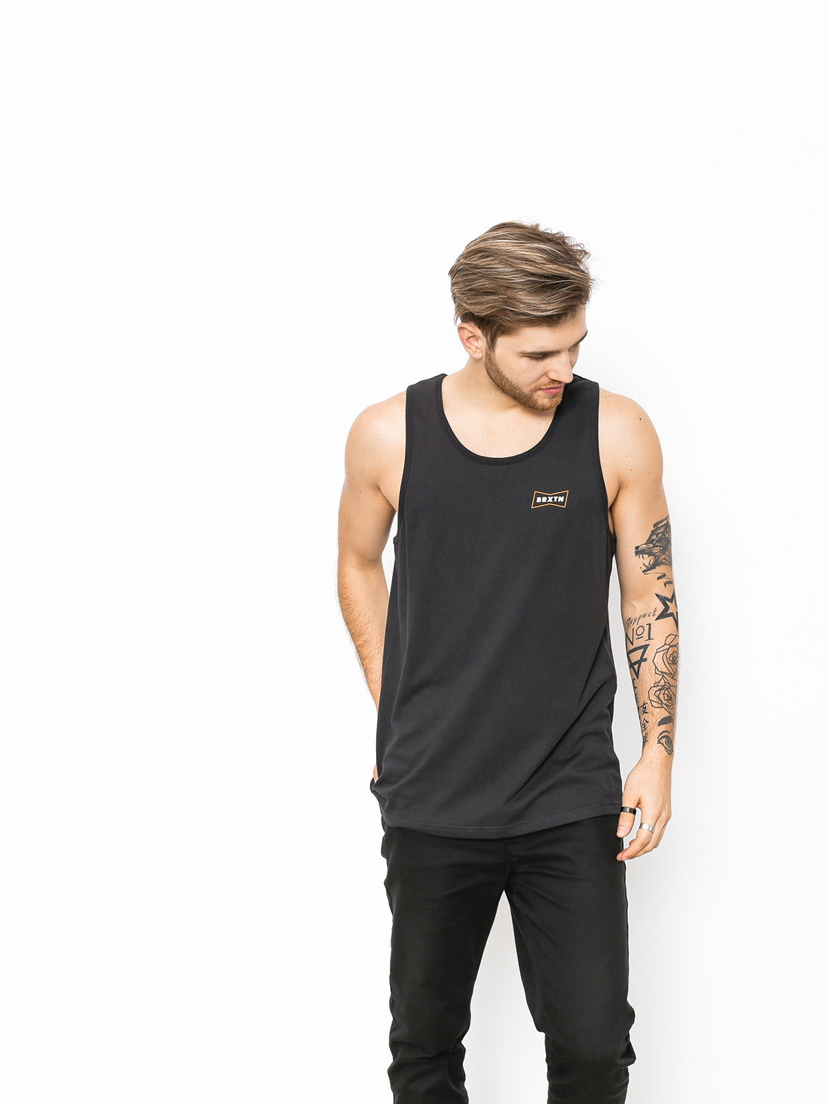 Tričko Brixton Missouri (washed black)