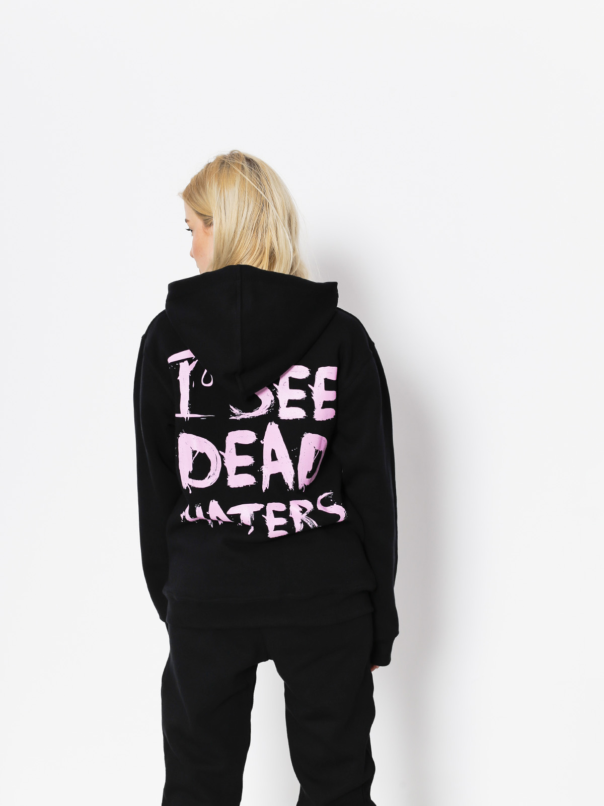 Mikina s kapucí Diamante Wear I See Dead Haters HD (black/pink)