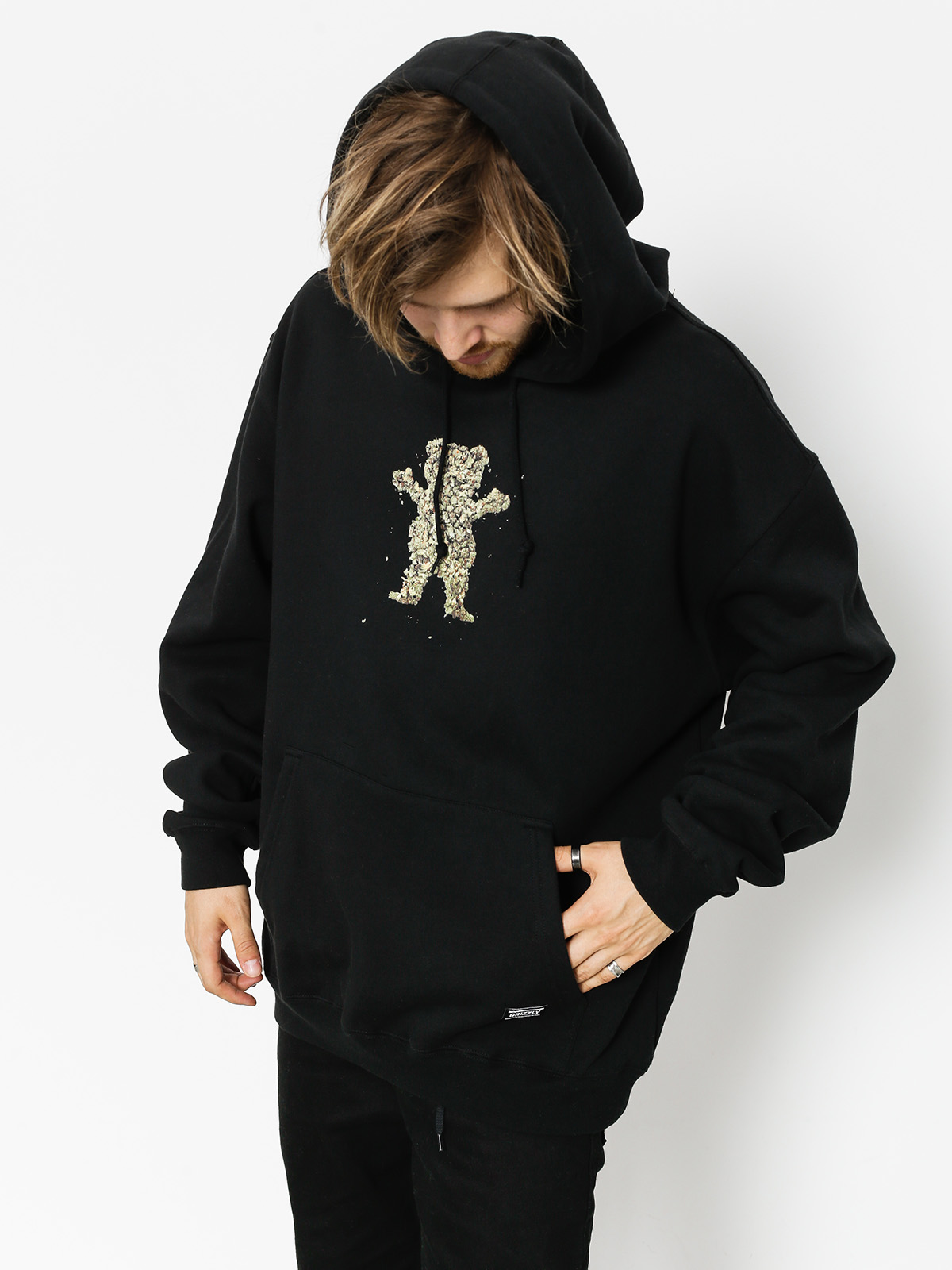 Mikina s kapucí Grizzly Griptape Roll Up HD (black)