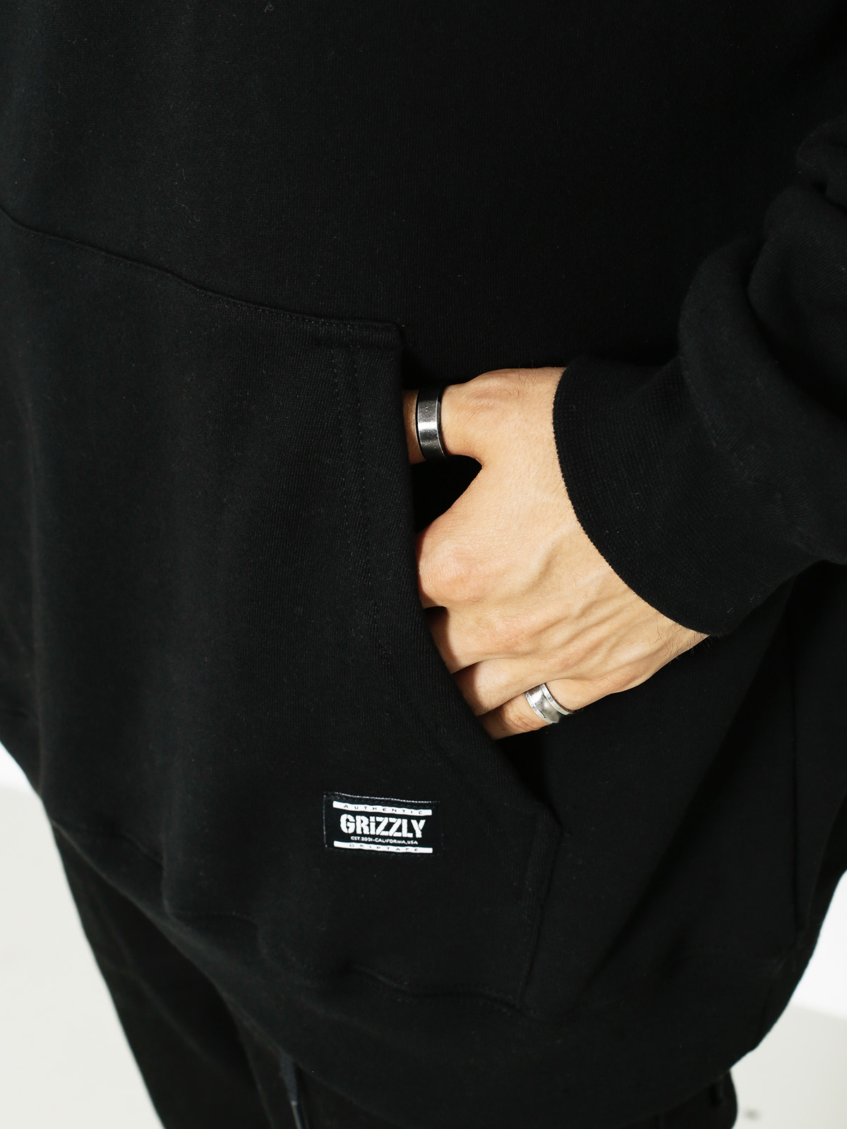 Mikina s kapucí Grizzly Griptape Roll Up HD (black)