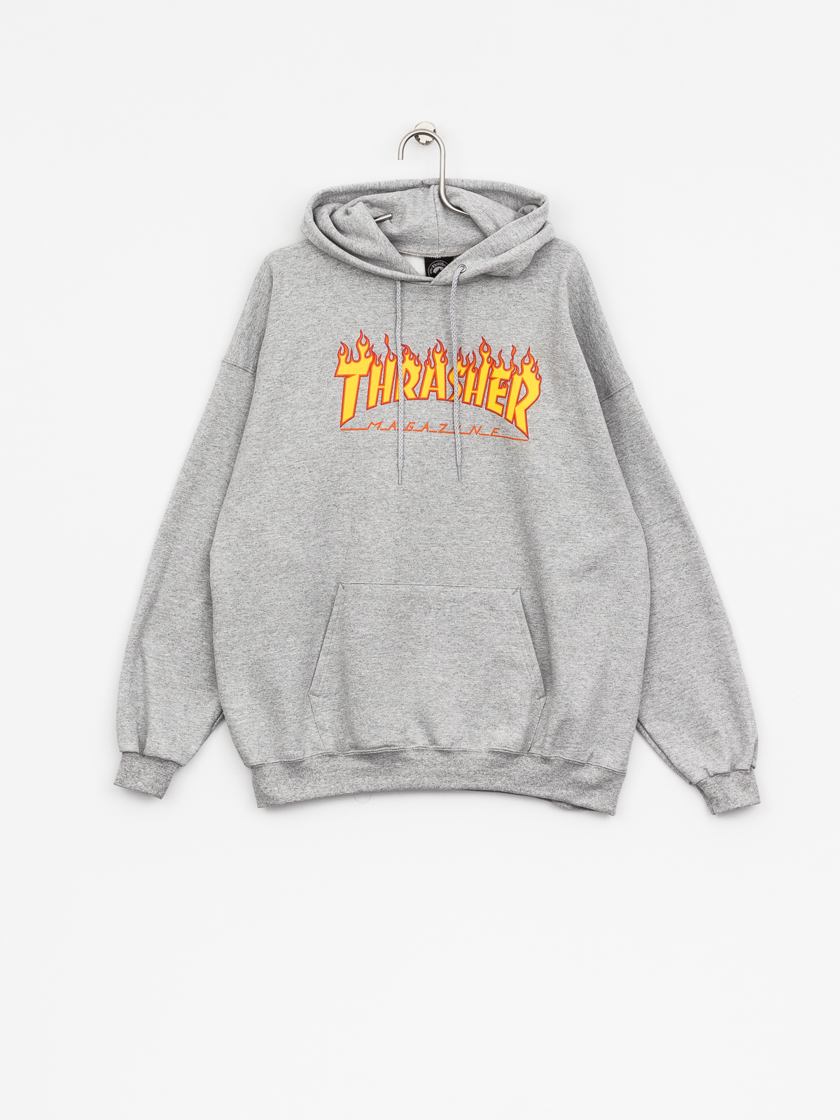 Thrasher Mikina s kapucí Flame HD (grey)