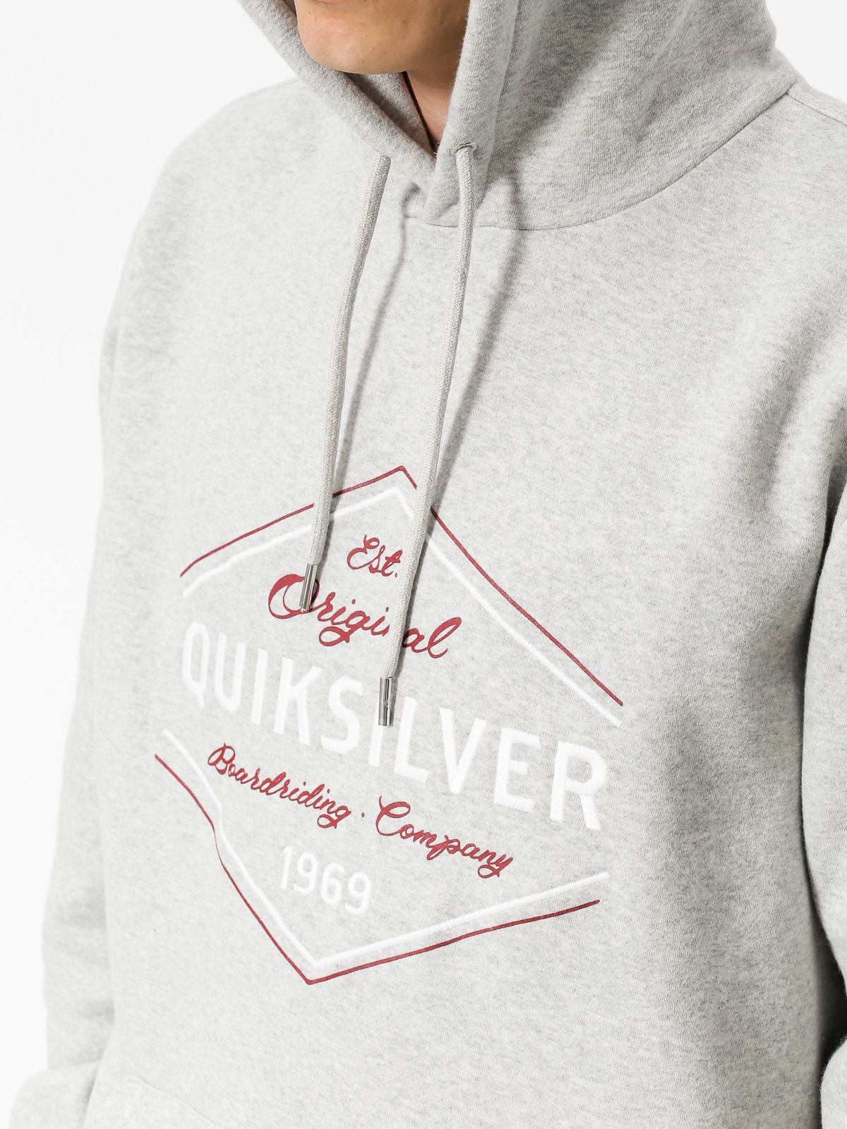 Mikina s kapucí Quiksilver Nowhere North HD (light grey heather)