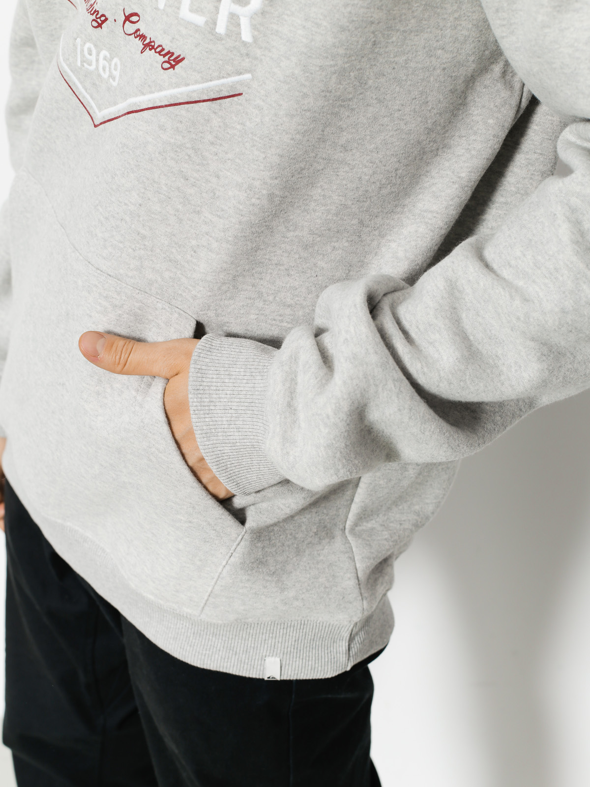 Mikina s kapucí Quiksilver Nowhere North HD (light grey heather)